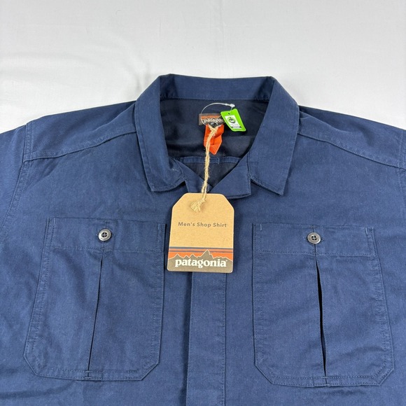 Patagonia Shop Shirt Mens XL Blue Button Up Casual Utility Camp Outdoor NEW - Picture 3 of 11
